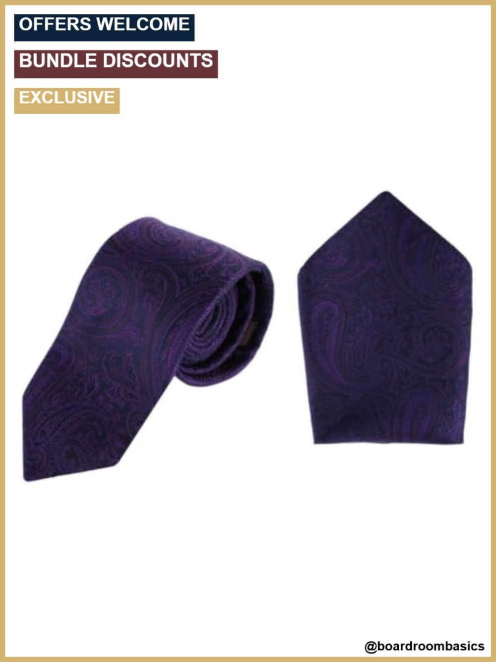 Men's Paisley Silk Necktie & Pocket Square Set